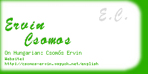 ervin csomos business card